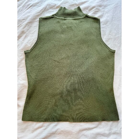 DRESS BARN Green Knit Turtleneck Tank Top - Picture 3 of 4